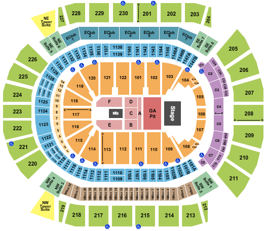 Desert Diamond Arena Seating Chart: Endstage GA Pit 3