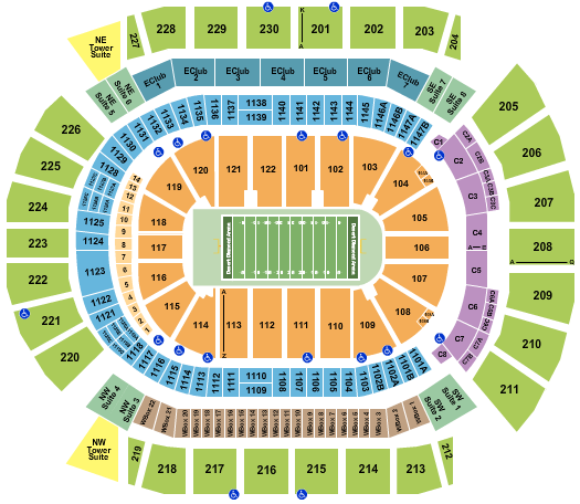 Desert Diamond Arena Seating Chart: Football - AZ Rattlers