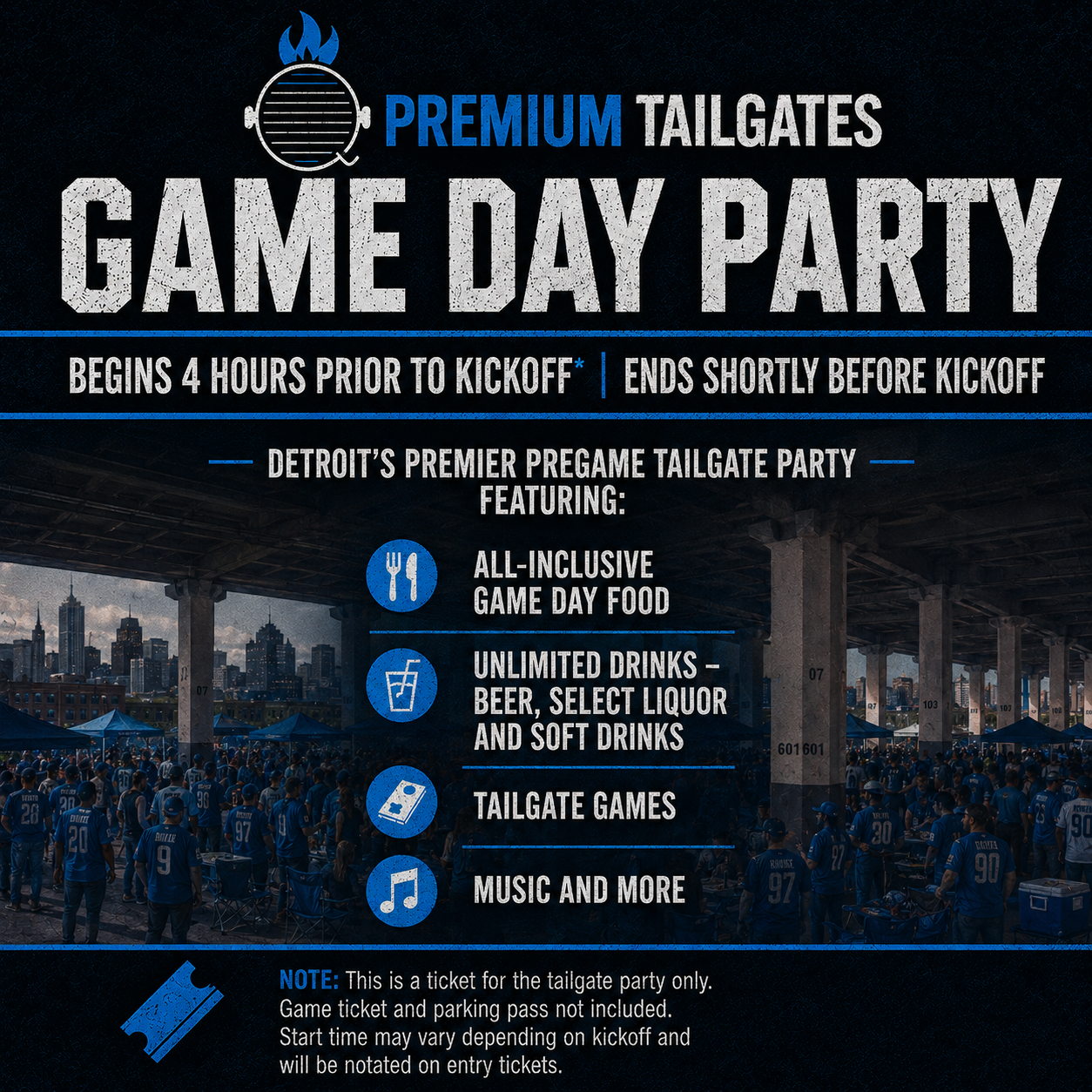 Premium Tailgate Lot - Detroit Seating Chart: Premium Tailgate