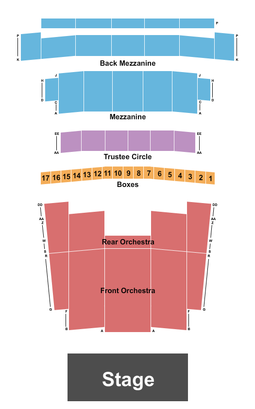 Detroit Opera House Seating Chart: Endstage - Row A Start