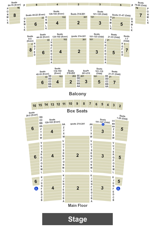 Detroit Opera House Seating Chart: Endstage No Pit