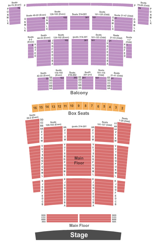 Detroit Opera House Seating Chart With Seat Numbers