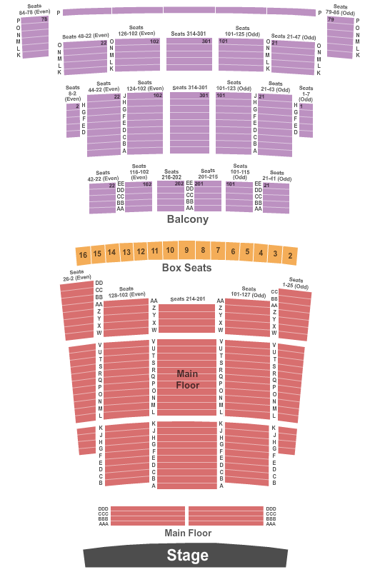 Detroit Opera House Map