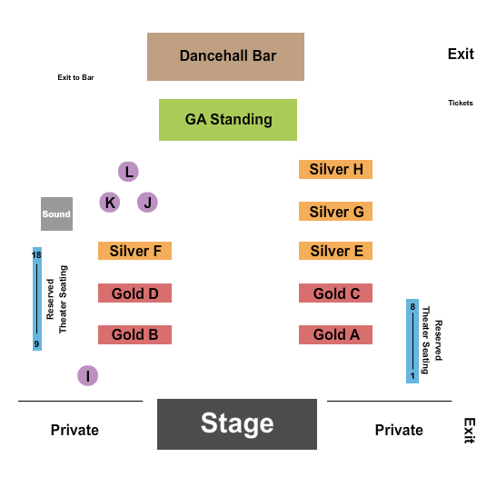 Devil's Backbone Tavern Seating Chart: Endstage Silver