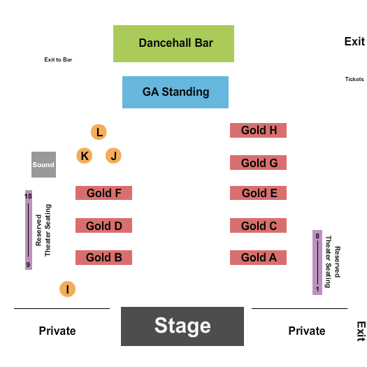 Devil's Backbone Tavern Seating Chart: Endstage Tables