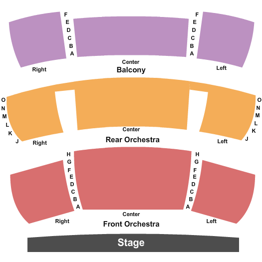 Diana Wortham Theatre Seating Chart: End Stage