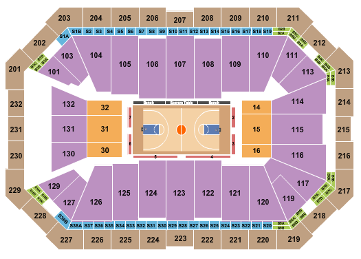 Dickies Arena Seating Chart: Basketball 2