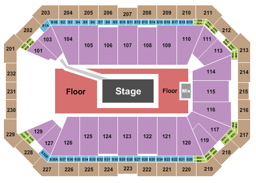 Dickies Arena Seating Chart: Center Stage 2