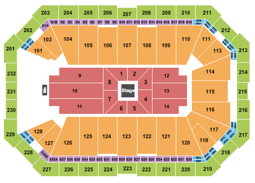 Dickies Arena Seating Chart: Center Stage 3