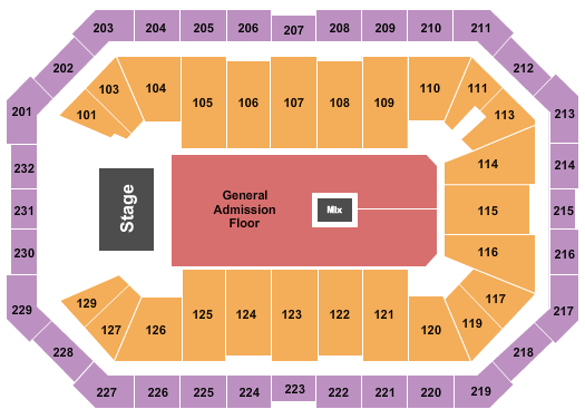 Dickies Arena Seating Chart: Endstage GA Floor 3