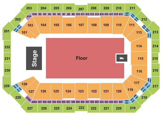 Dickies Arena Seating Chart: Endstage GA Floor 4