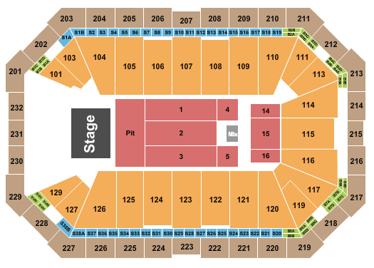 Dickies Arena Seating Chart: Endstage Pit
