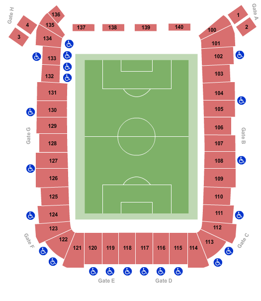 Dick's Sporting Goods Park Seating Chart: Soccer