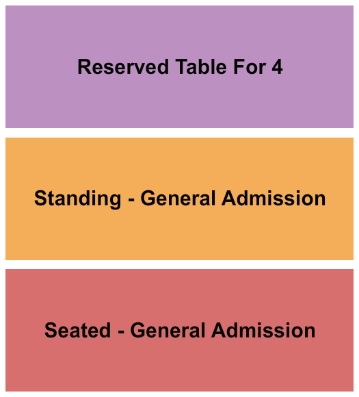 Diesel Concert Lounge Seating Chart: GA Seated/Standing & Tables