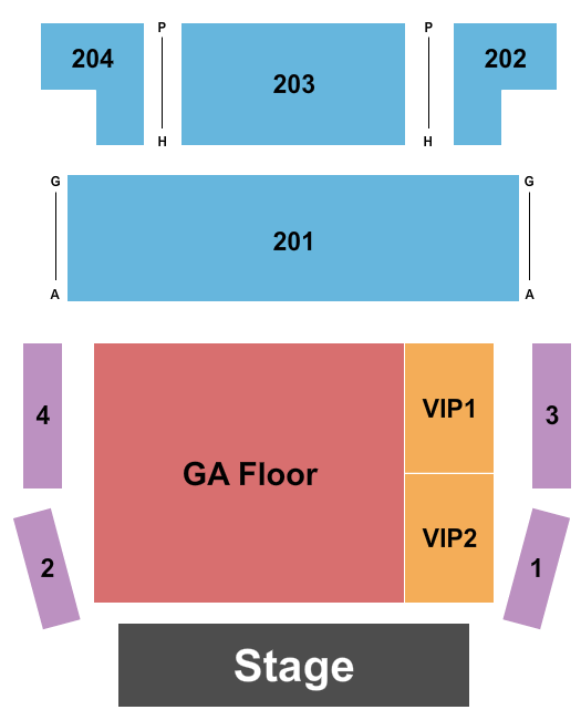 District Music Hall Seating Chart: Endstage GA Floor 6