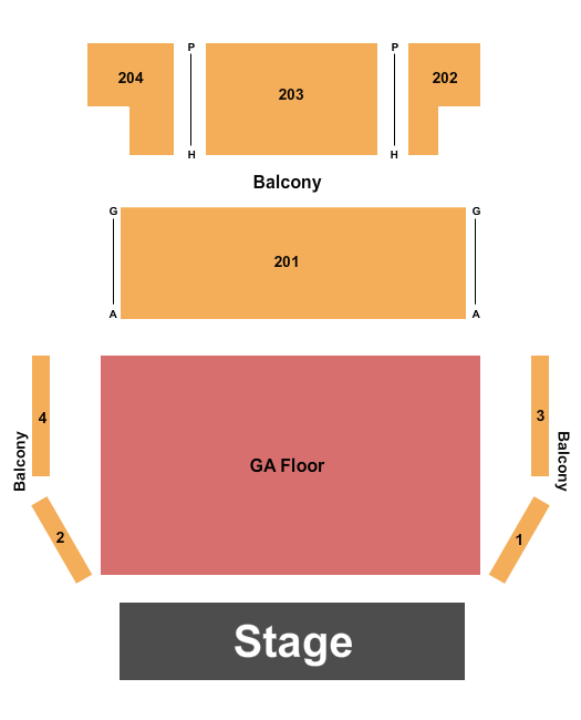 District Music Hall Seating Chart: GA/Balcony