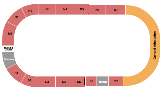 Dixie Sunbowl Seating Chart: Rodeo