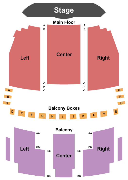 Dixon Historic Theatre Seating Chart: Endstage