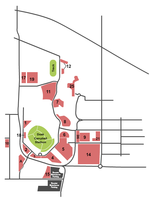 Doak Campbell Stadium Parking Lots Seating Chart: Parking