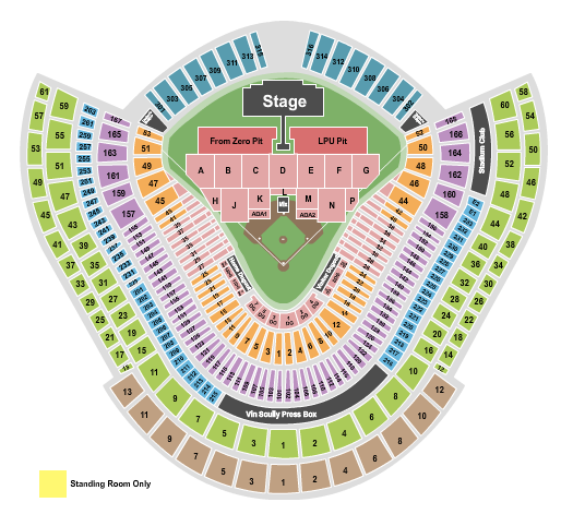 Dodger Stadium Seating Chart: Linkin Park