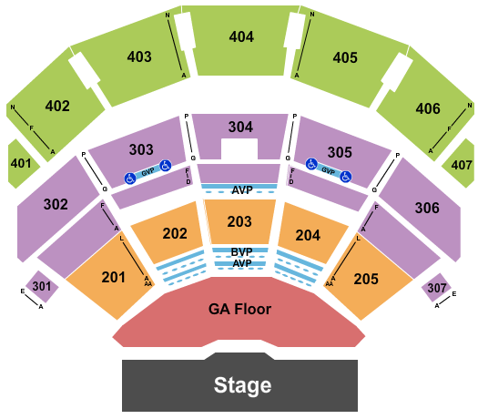 Dolby Live at Park MGM Seating Chart: Endstage GA Floor