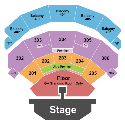 Dolby Live at Park MGM Seating Chart: Endstage SRO Catwalk