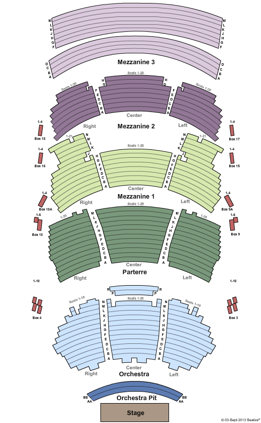 Pantages Theater Seating Chart With Seat Numbers