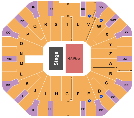 Don Haskins Center Seating Chart: Endstage GA Floor