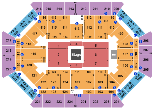 Donald L. Tucker Civic Center Seating Chart: Center Stage 2
