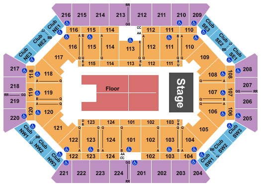 Donald L. Tucker Civic Center Seating Chart: Endstage 2
