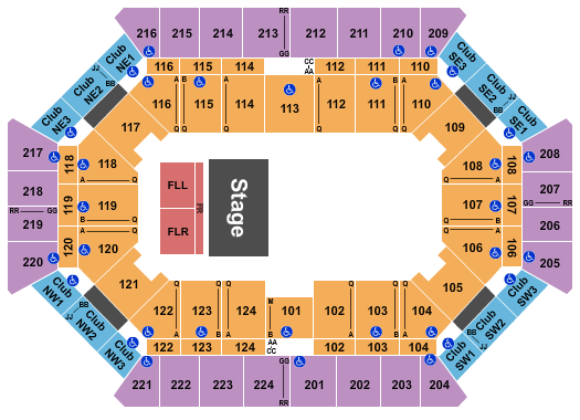 Donald L. Tucker Civic Center Seating Chart: Half House Concert 2