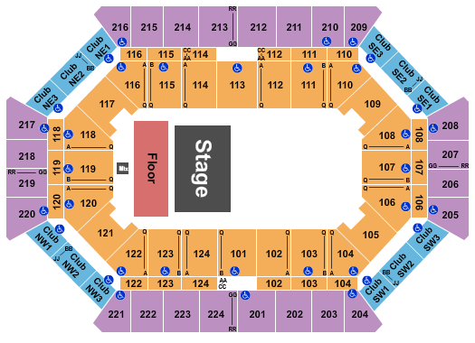 Donald L. Tucker Civic Center Seating Chart: Quarter House