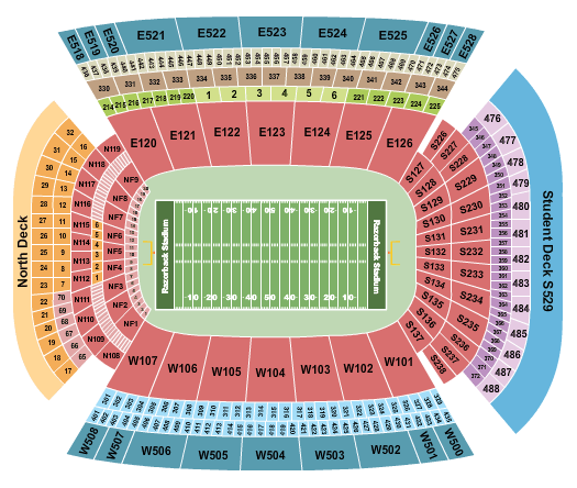 Donald W. Reynolds Razorback Stadium Seating Chart: Football
