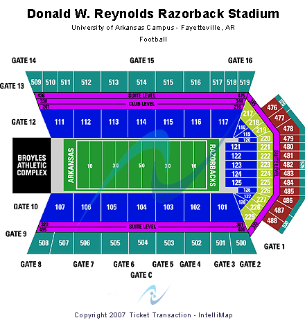 Donald W. Reynolds Razorback Stadium Seating Chart