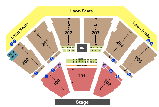 Dos Equis Pavilion Seating Chart: End Stage