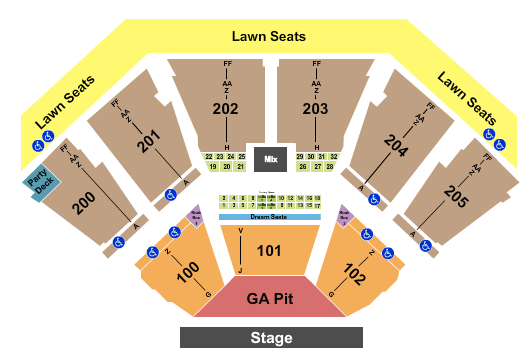 Dos Equis Pavilion Seating Chart: Endstage GA Pit