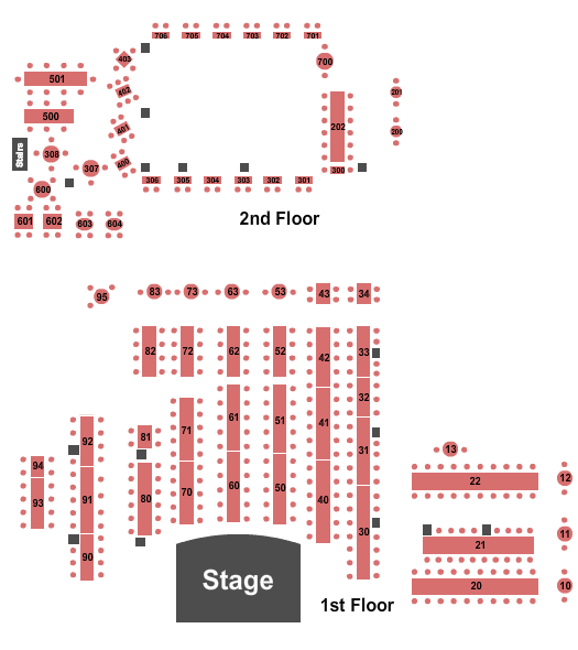 The Big Barn at Dosey Doe Seating Chart: Endstage Tables