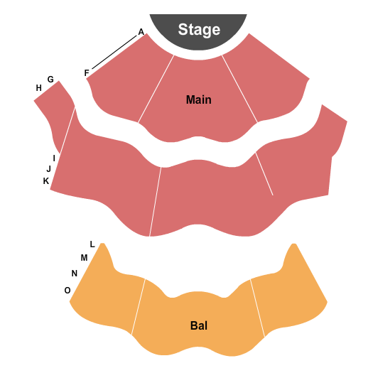 Douglas J. Cardinal Performing Arts Centre Seating Chart: End Stage