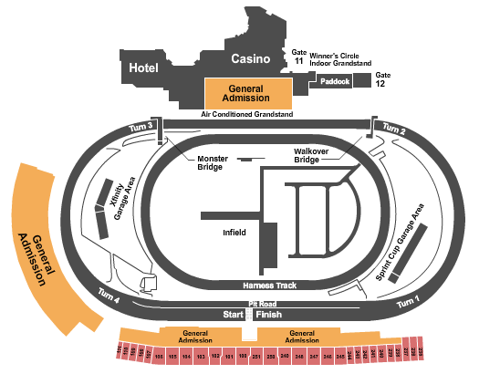 Dover Motor Speedway Seating Chart: Racing GA