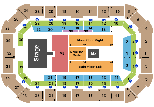 Dow Arena At Dow Event Center Seating Chart: Dustin Lynch