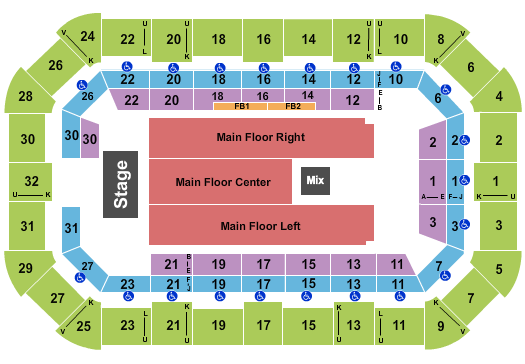 Wendler Arena At Dow Event Center Seating Chart: Endstage RSV
