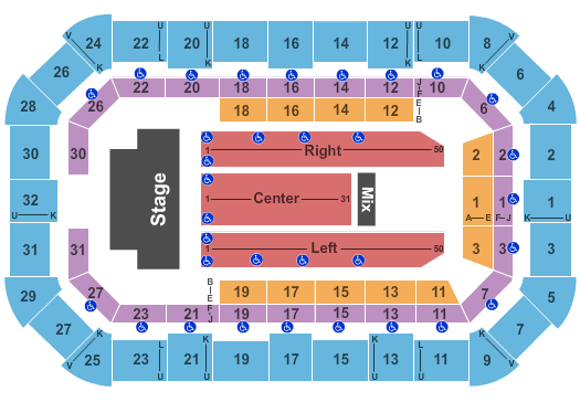 Dow Arena At Dow Event Center Map