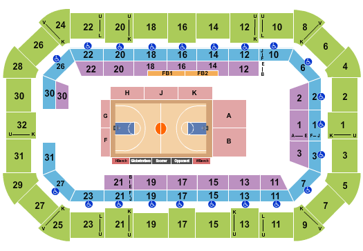 Dow Arena At Dow Event Center Seating Chart: Harlem Globetrotters