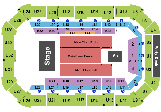 Dow Arena At Dow Event Center Seating Chart: Endstage 4