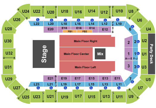 Dow Arena At Dow Event Center Seating Chart: Endstage 2