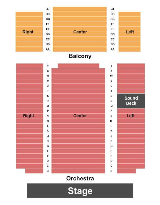 Dowd Center Theatre Seating Chart: Endstage