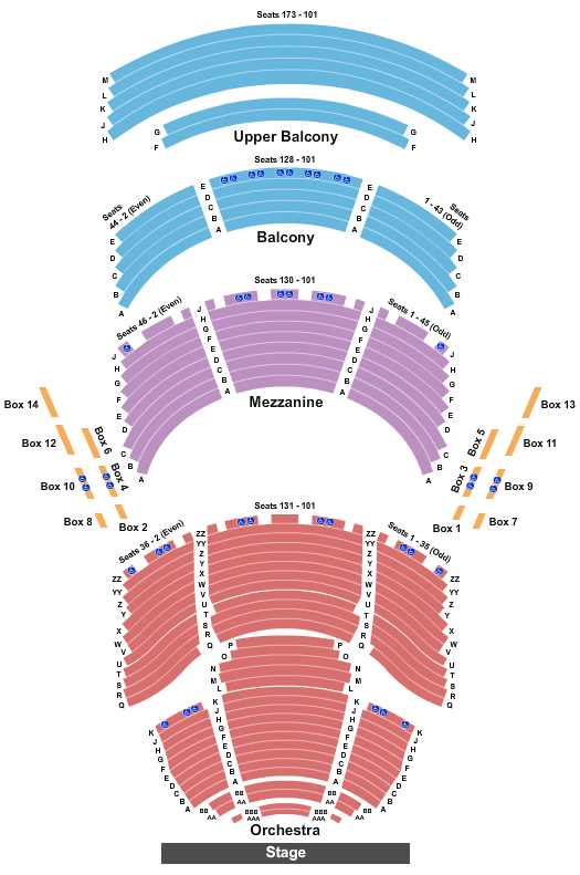 Dr. Phillips Center - Walt Disney Theater Seating Chart: Endstage 3