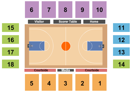 Draddy Gymnasium Seating Chart: Basketball