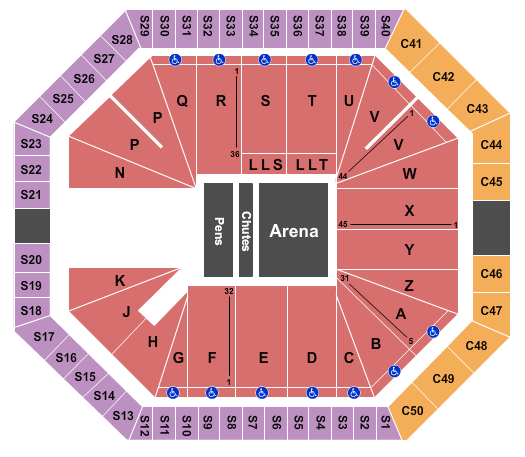 The Pit Seating Chart: PBR