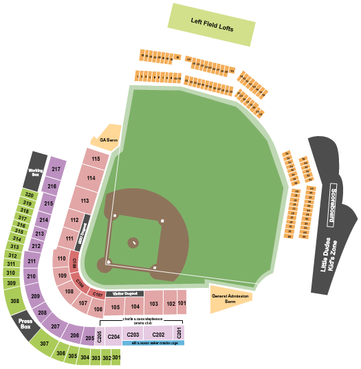 Dudy Noble Field Seating Chart: Baseball
